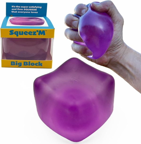 Premium Big Block Squeez'M Cube – 35% Larger Squishy Toy for Kids & Adults– Giftable for Unique Holiday, Birthday & Office Gift – Focus & Fun – US Brand & Instant Replace Policy, 3+ - Image 3