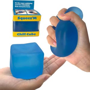Squishy Sensory Squeeze Toy - Stress Fidget Cube for Kids and Adults, Relief from Anxiety While Improving Focus and Concentration