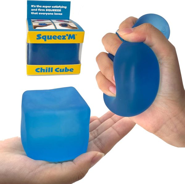 Squishy Sensory Squeeze Toy - Stress Fidget Cube for Kids and Adults, Relief from Anxiety While Improving Focus and Concentration