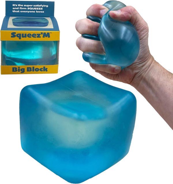 Premium Big Block Squeez'M Cube – 35% Larger Squishy Toy for Kids & Adults– Giftable for Unique Holiday, Birthday & Office Gift – Focus & Fun – US Brand & Instant Replace Policy, 3+ - Image 2