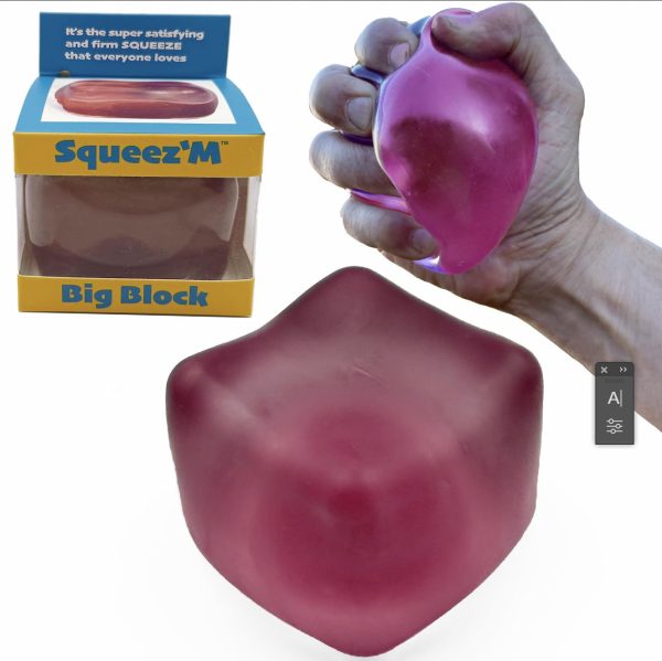 Premium Big Block Squeez'M Cube – 35% Larger Squishy Toy for Kids & Adults– Giftable for Unique Holiday, Birthday & Office Gift – Focus & Fun – US Brand & Instant Replace Policy, 3+ - Image 4
