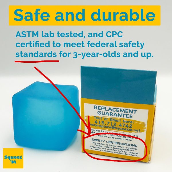 Premium Squeez'M Sensory Stress Relief Toy for Kids and Adults – Safe Fidget Toy for Autism, ADHD, Anxiety – Squishy, Durable, ASTM Certified, Ages 3+ - Image 3