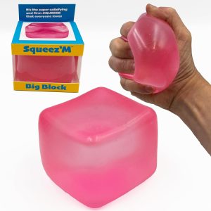 Original Big Block Premium Stress Cube – Pink Squishy Fidget Toy for Kids & Adults
