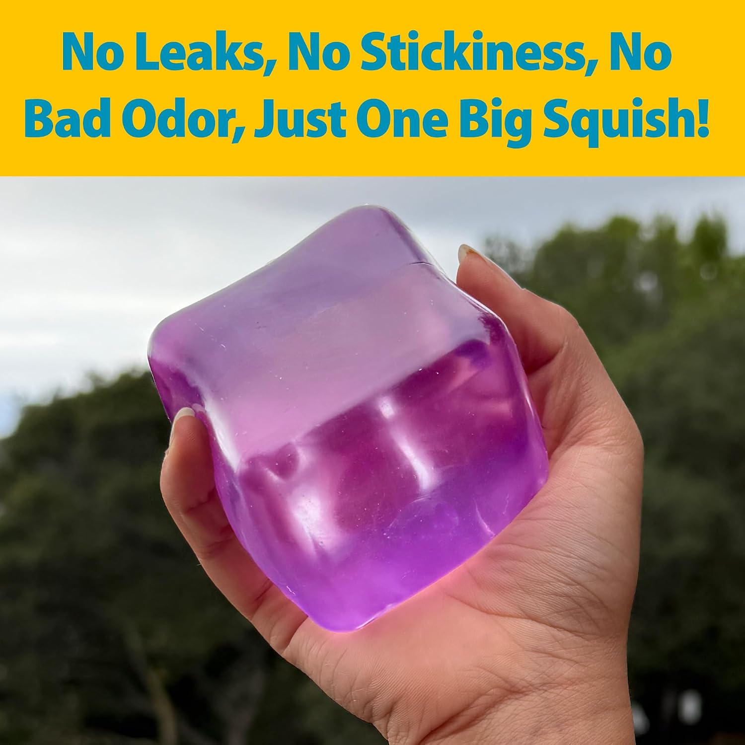 Original Big Block Premium Stress Cube 3 Pack – Purple, Blue & Pink Squishy Fidget Toy Set for Kids & Adults - Image 4